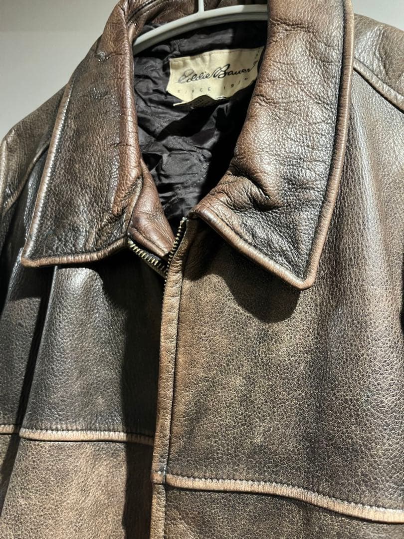 犬*様 eddie bauer leather jacket brown