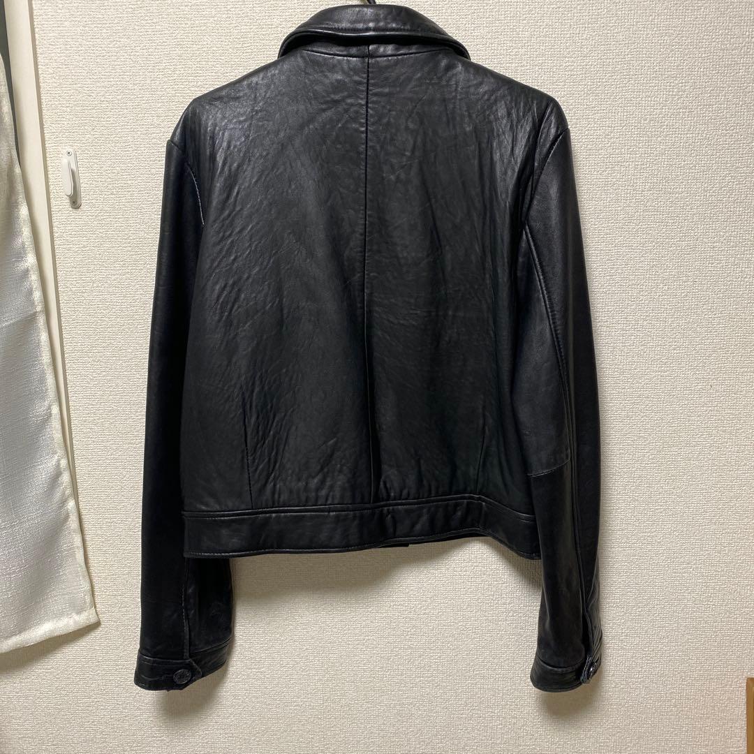 ヴィンテージ　短丈　ブラックレザージャケット　M