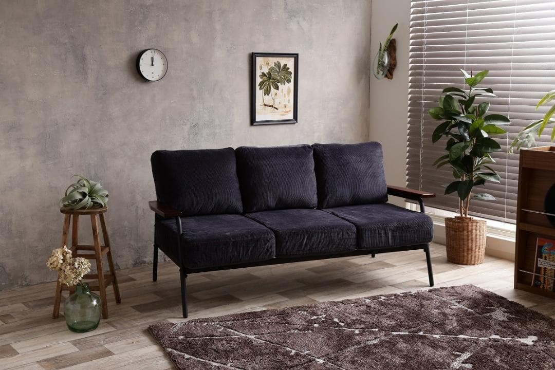 《新品・送料無料》Basquiat corduroy 3人掛コーデュロイソファ