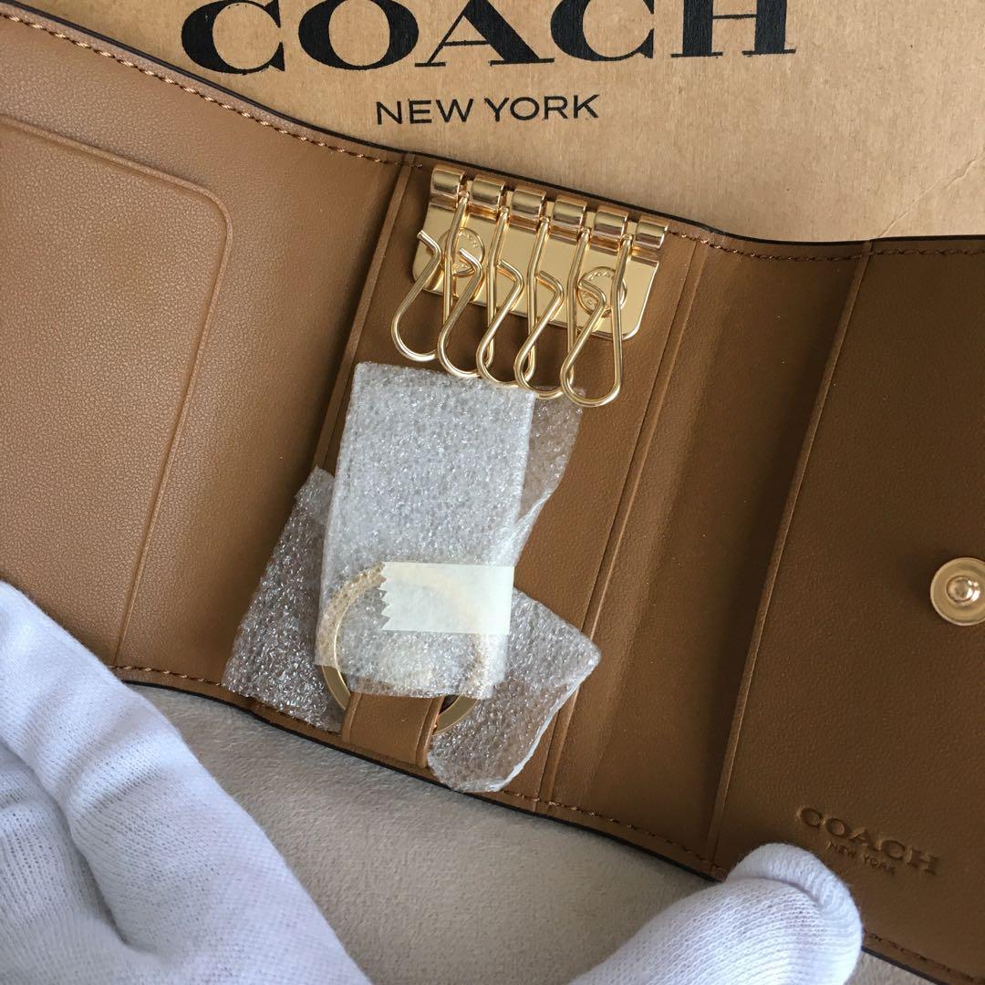 新品★COACH コーチ 定価25,300円 レザー 花柄 5連キーケース