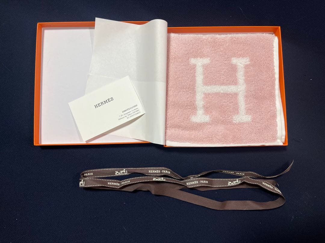 【★新品/未使用/箱・紙袋付き】エルメス HERMES ハンドタオル