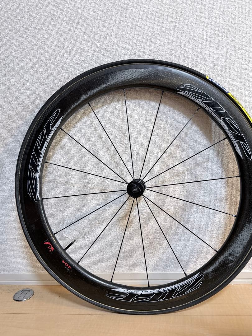 【訳あり】ZIPP 404 チューブラー カーボンホイール シマノ11速 おまけ