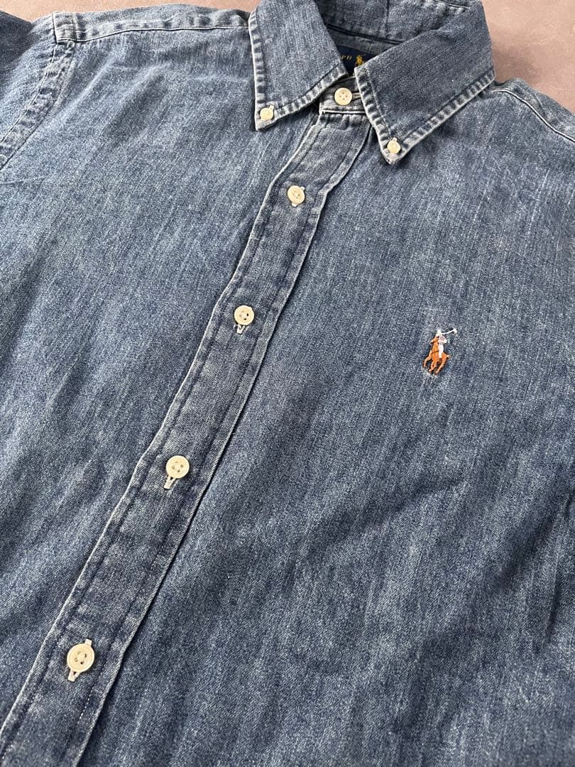 【定番】Ralph Lauren ボタンダウン デニム シャツ ダンガリー