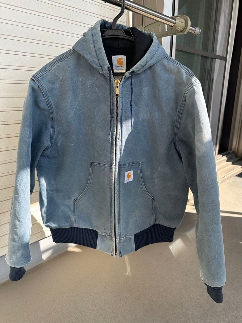 carhartt アクティブパーカー　ターコイズブルー　美フェード