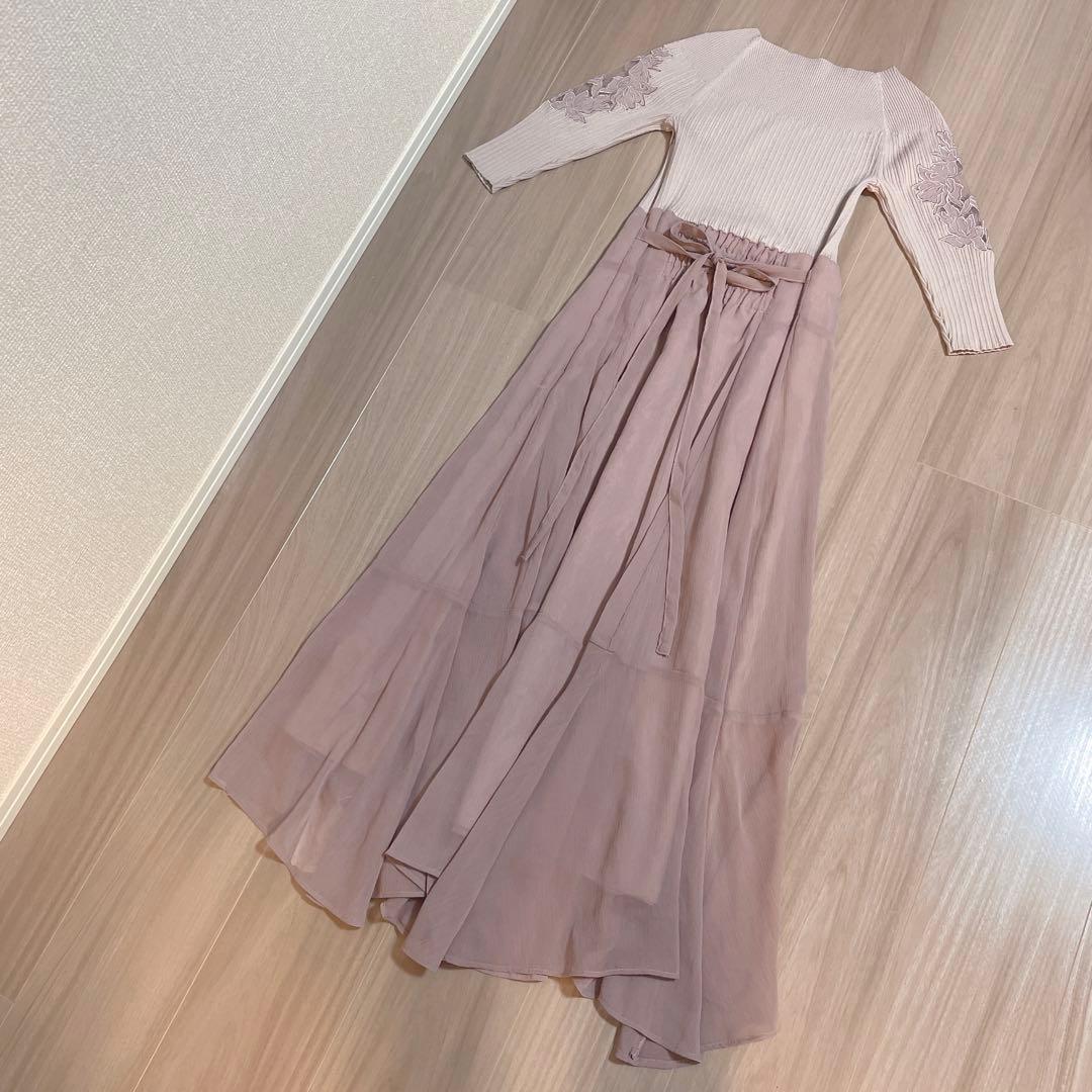 【新品】Apuweiser-riche エンブロイダリードッキングワンピース 1
