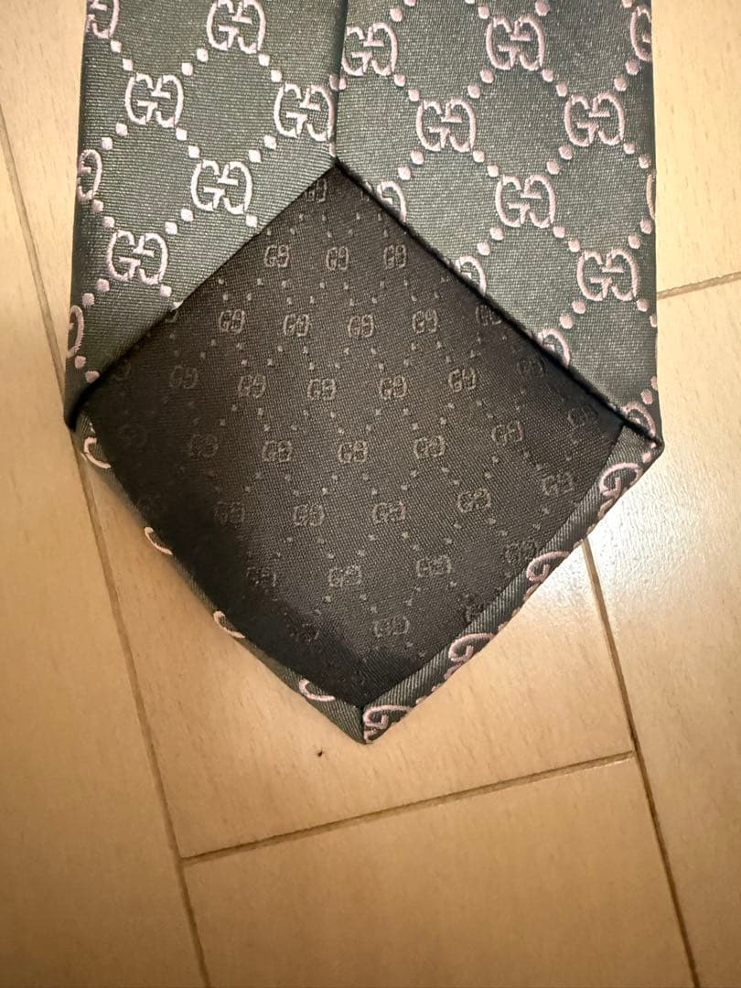 GUCCI GGパターン ネクタイ グレー