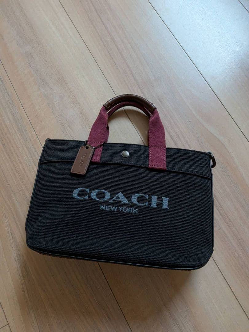 COACH ブラック バーガンディ トートバッグ