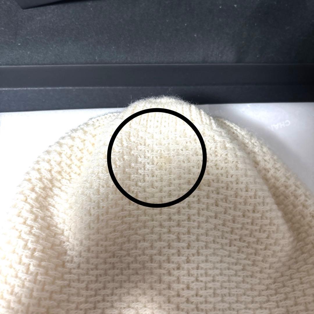 シャネル　ニットキャップ　ビーニー 24B CHANEL ホワイト　白　ニット帽