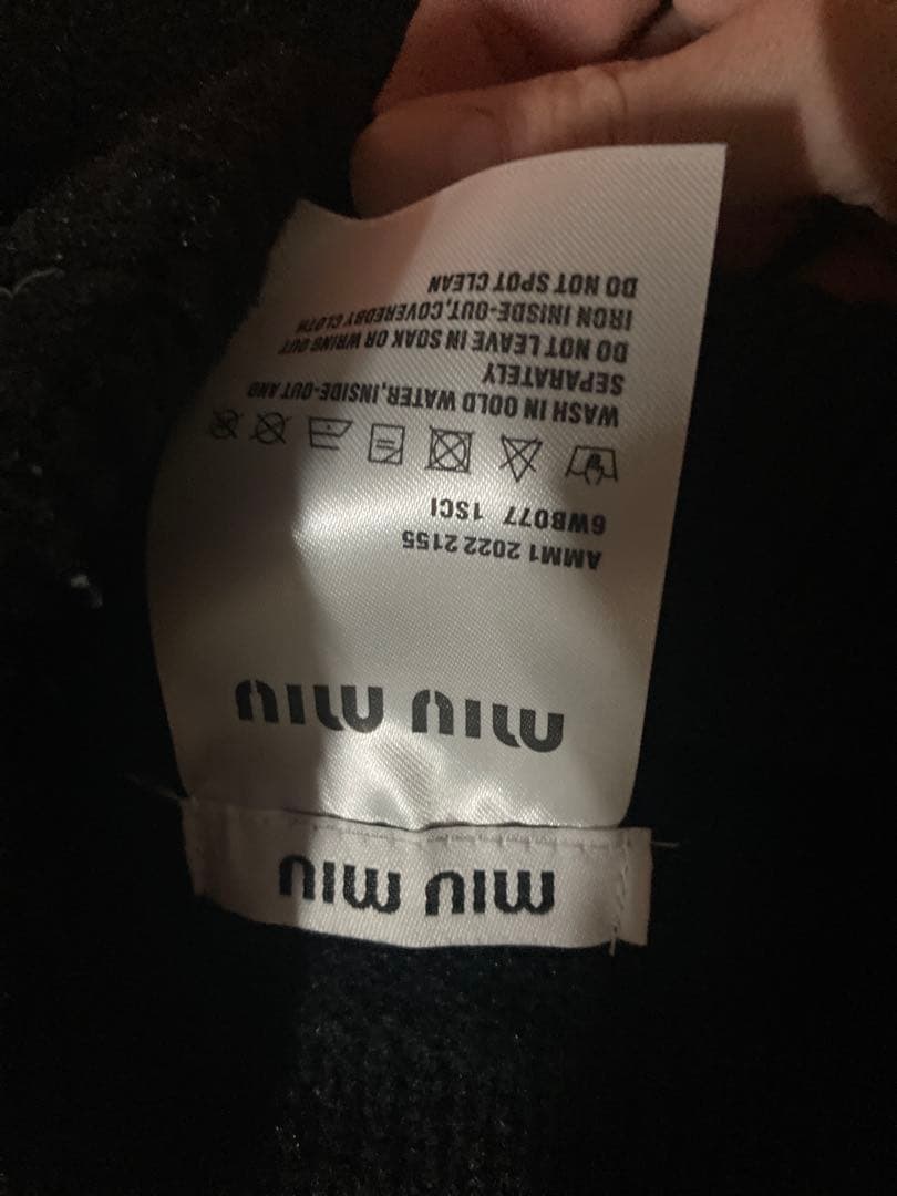 miu miu ブラック ニット帽