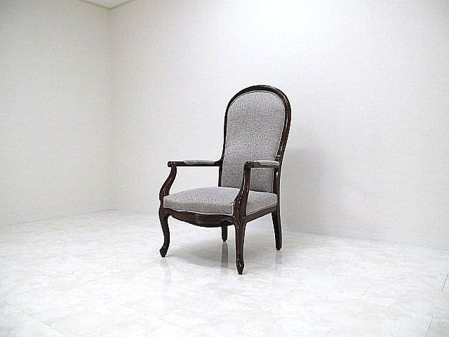 美品 イタリア製 ルイ15世様式 ハイバックアームチェア 　パーソナルチェア