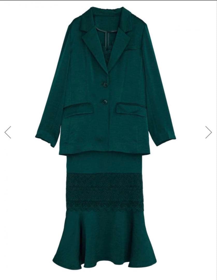 ワンピース JACKET SET FLUFFY LACE DRESS ameri