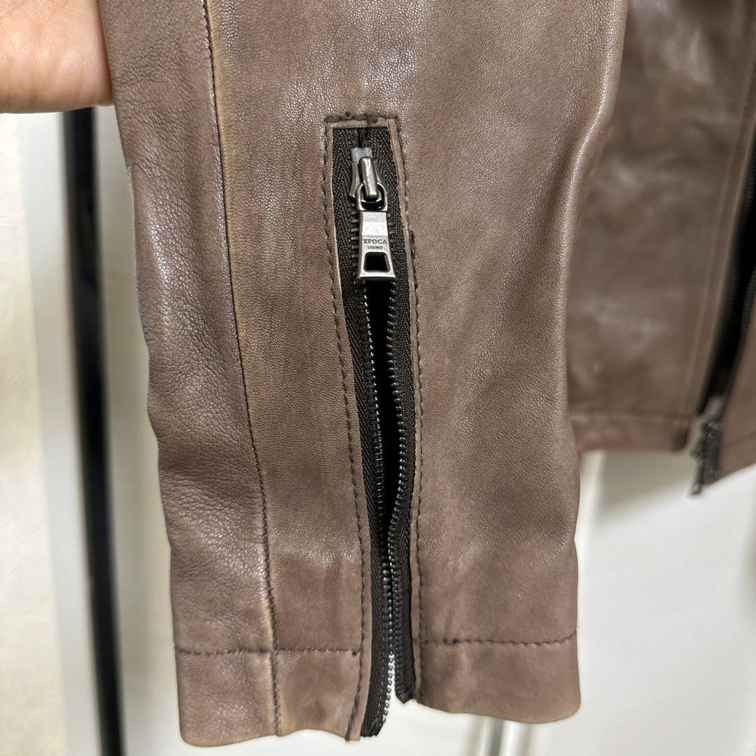 EPoca Uomo レザージャケット ITL 46 ブラウン