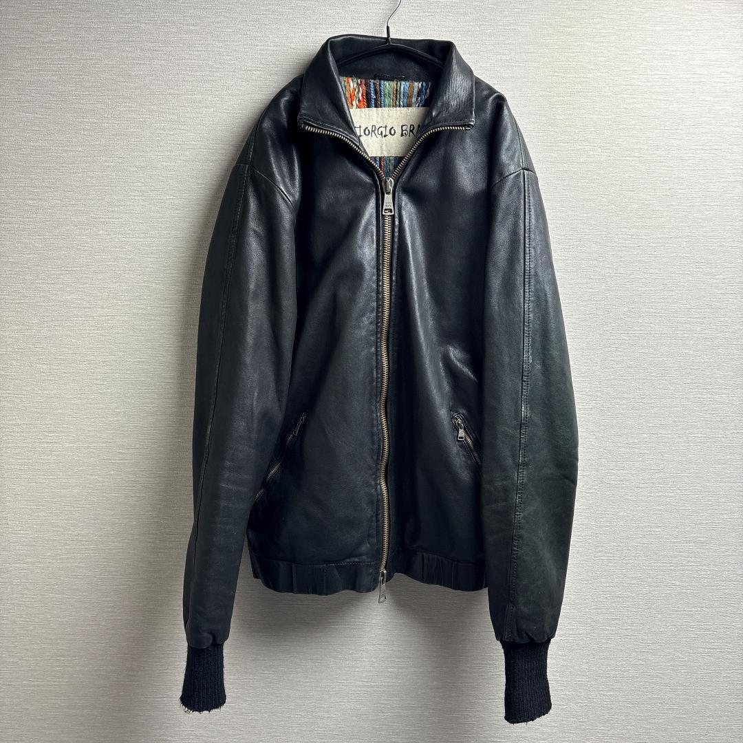 希少 GIORGIOBRATO レザーブルゾン 48 ジョルジオブラット 伊製