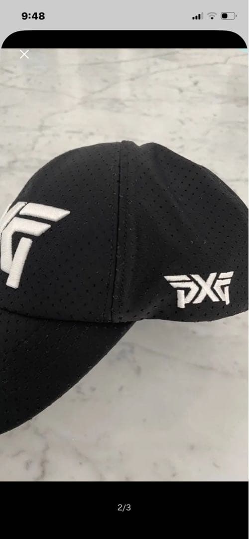 PXG 黒 キャップ ロゴ刺繍