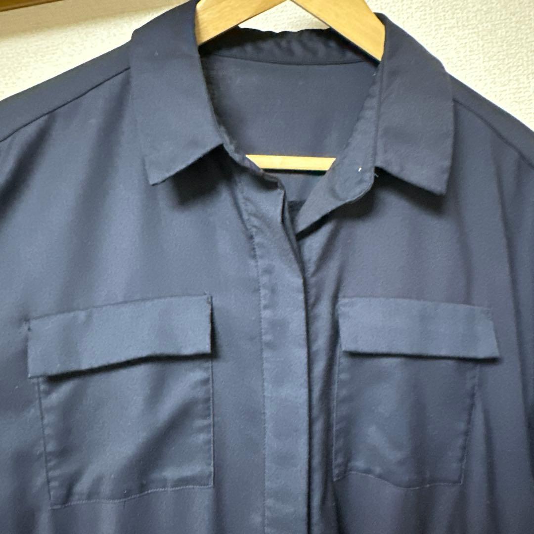 ソージュ soeju ロングシャツワンピース　トール　ネイビー