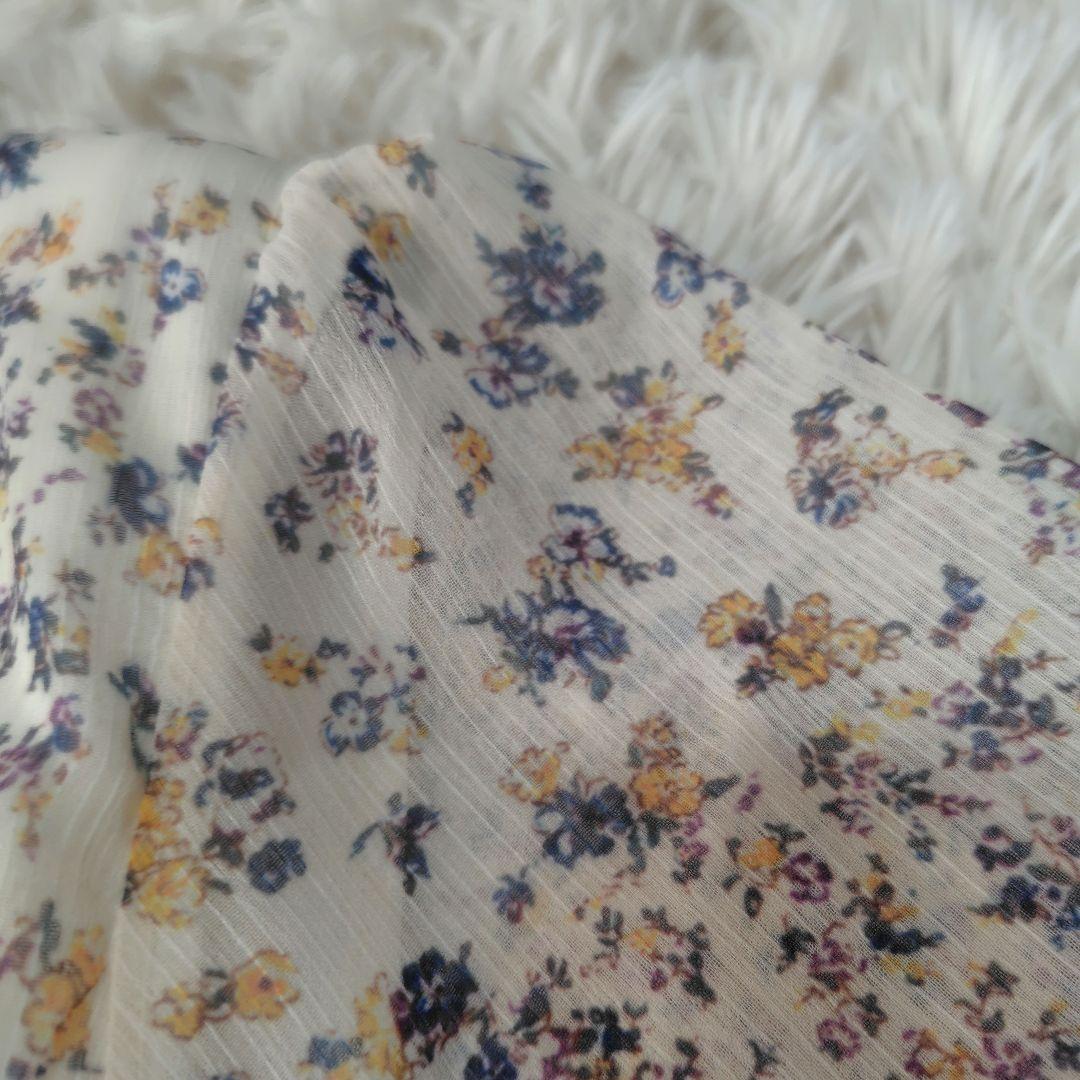 【美品♡希少42】ローズティアラ　シフォンフラワープリーツワンピース 2.7万