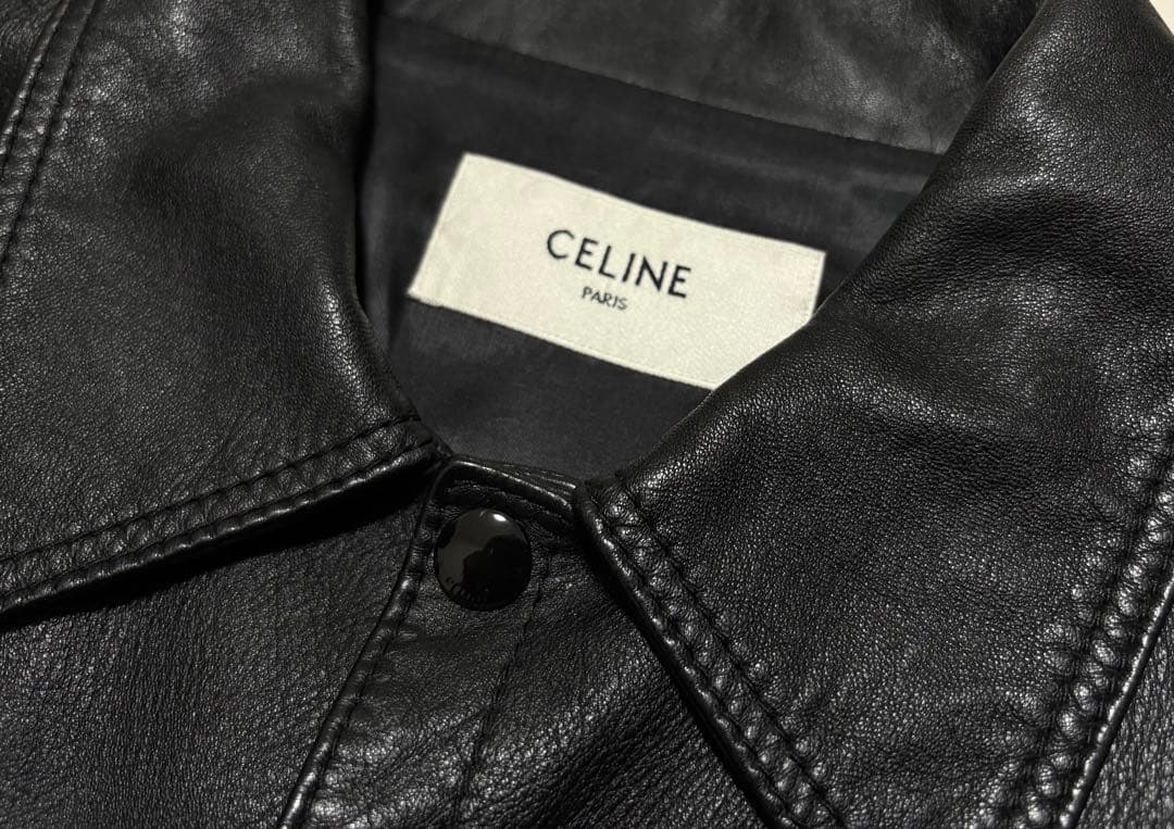 【極美品】 CELINE 20AW トラッカーレザージャケット ソフトラムスキン