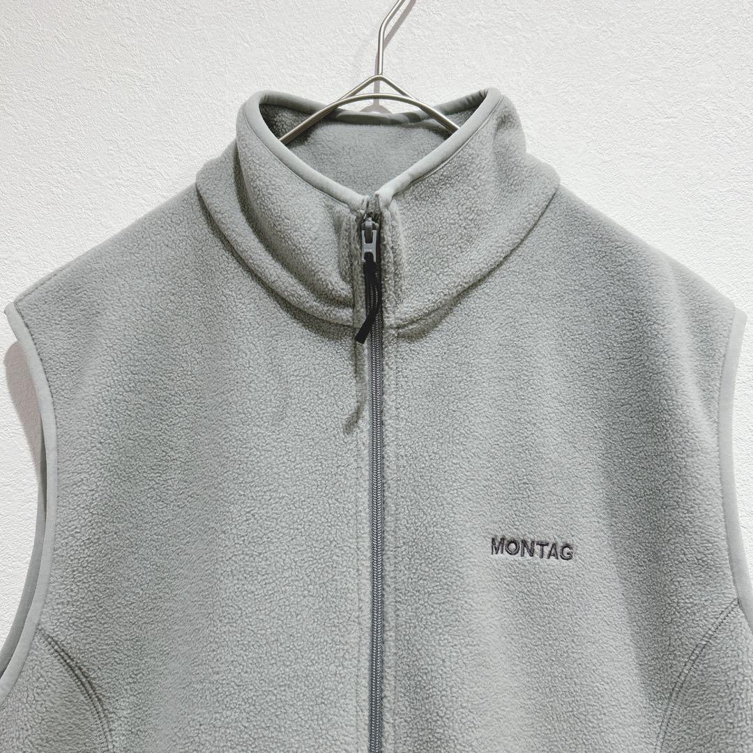 【美品】アンヌーク anuke フリースジップベスト 36 アイスブルー