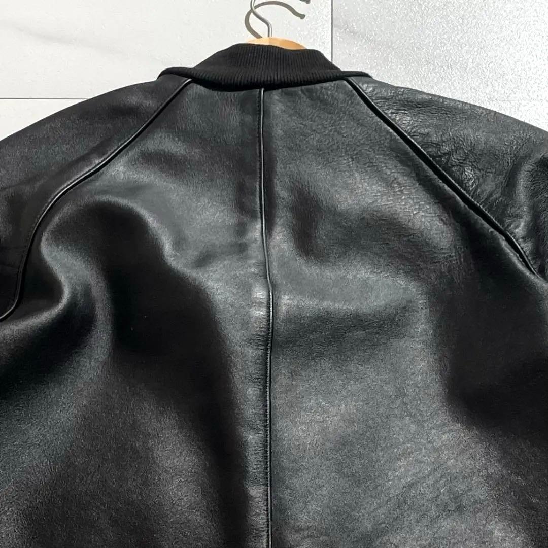 【美品/40】VANSON バンソン ボンバージャケット カウレザー 黒