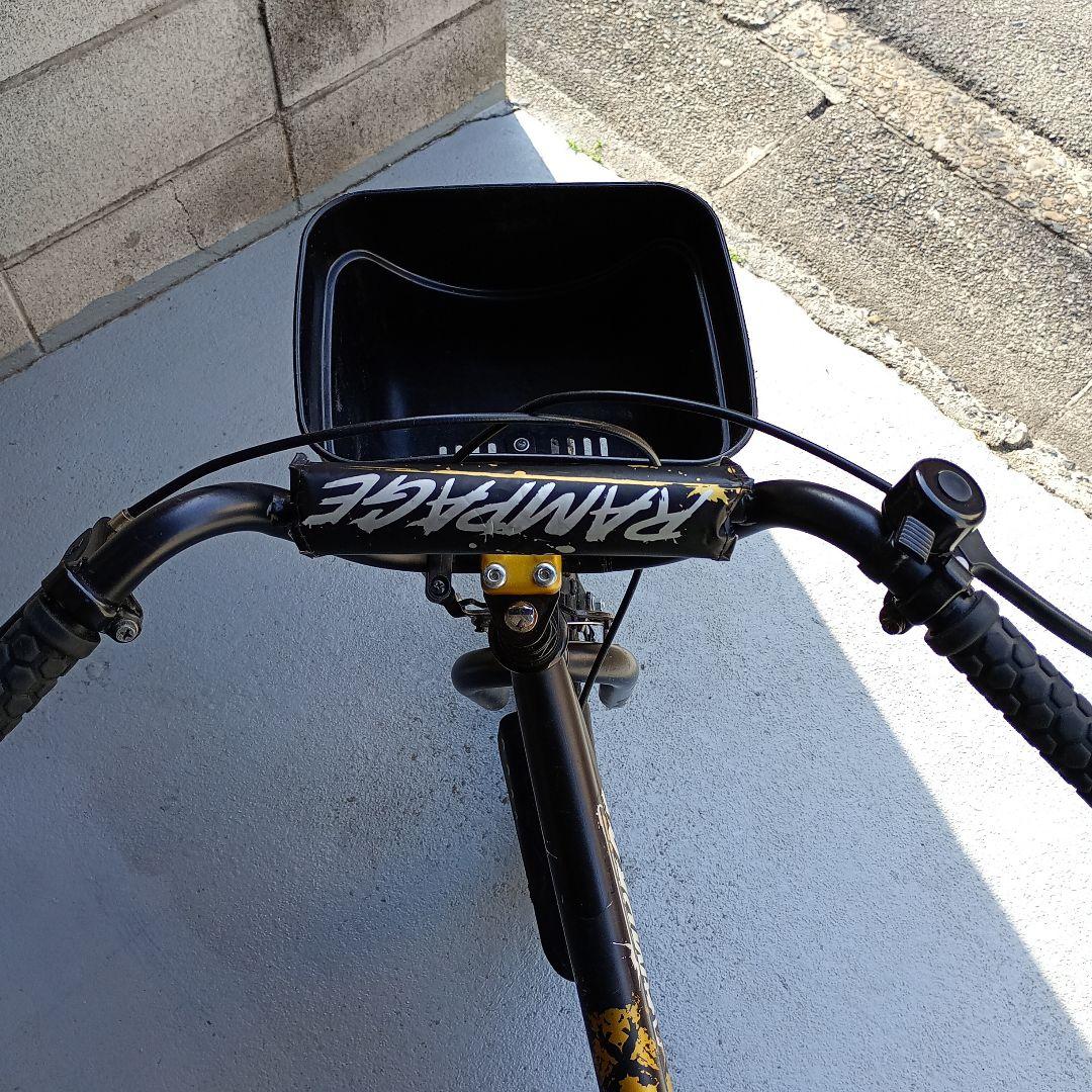 RAMPAGE 子供用自転車 黒/黄色 フロントバスケット付き18インチ　京都市