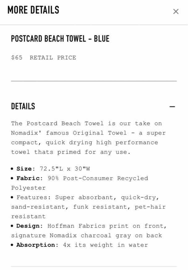 新品！BIRDWELL NOMADIX POSTCARD BEACH TOWEL