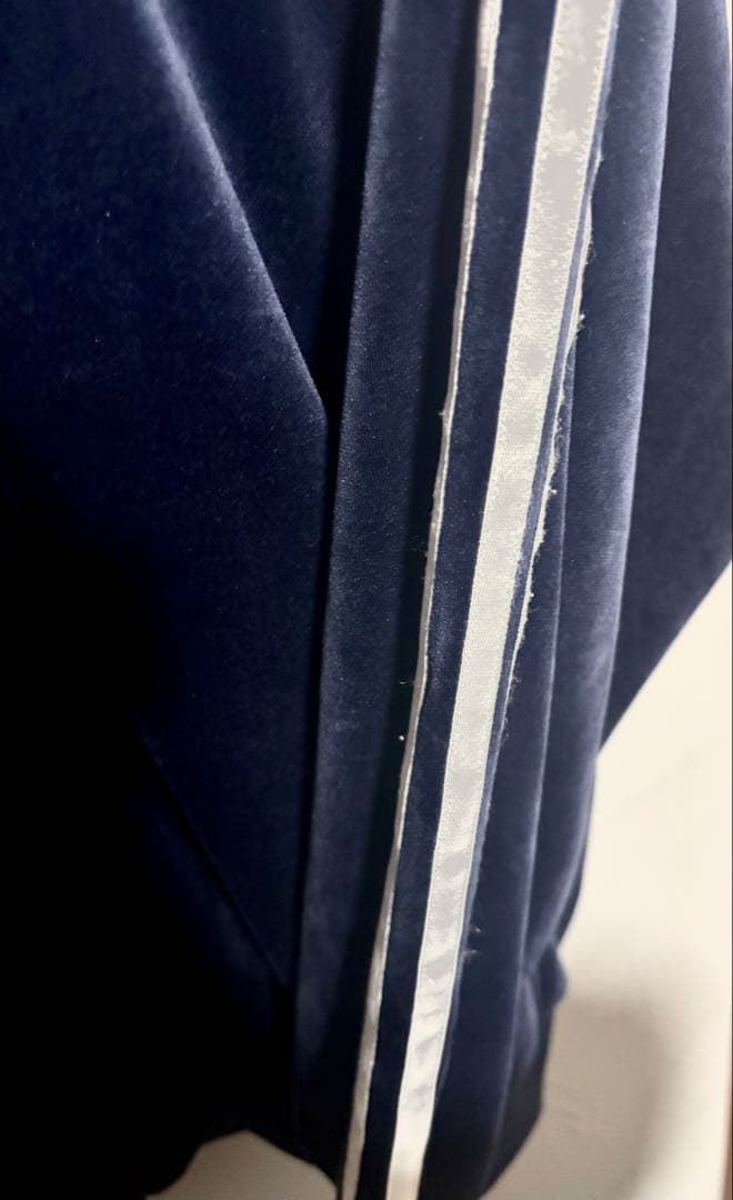 ブルー adidas ベロアトラックジャケット ファイヤーバード ブルー 3XL