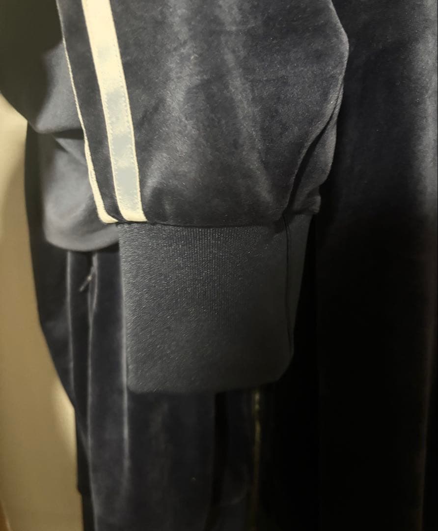 ブルー adidas ベロアトラックジャケット ファイヤーバード ブルー 3XL