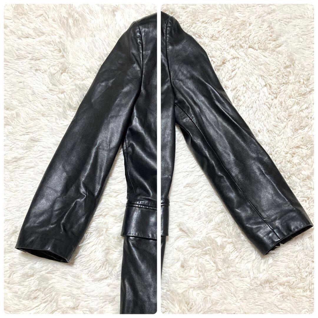 【極美品】Salvatore Ferragamo レザージャケット 本革 羊 黒