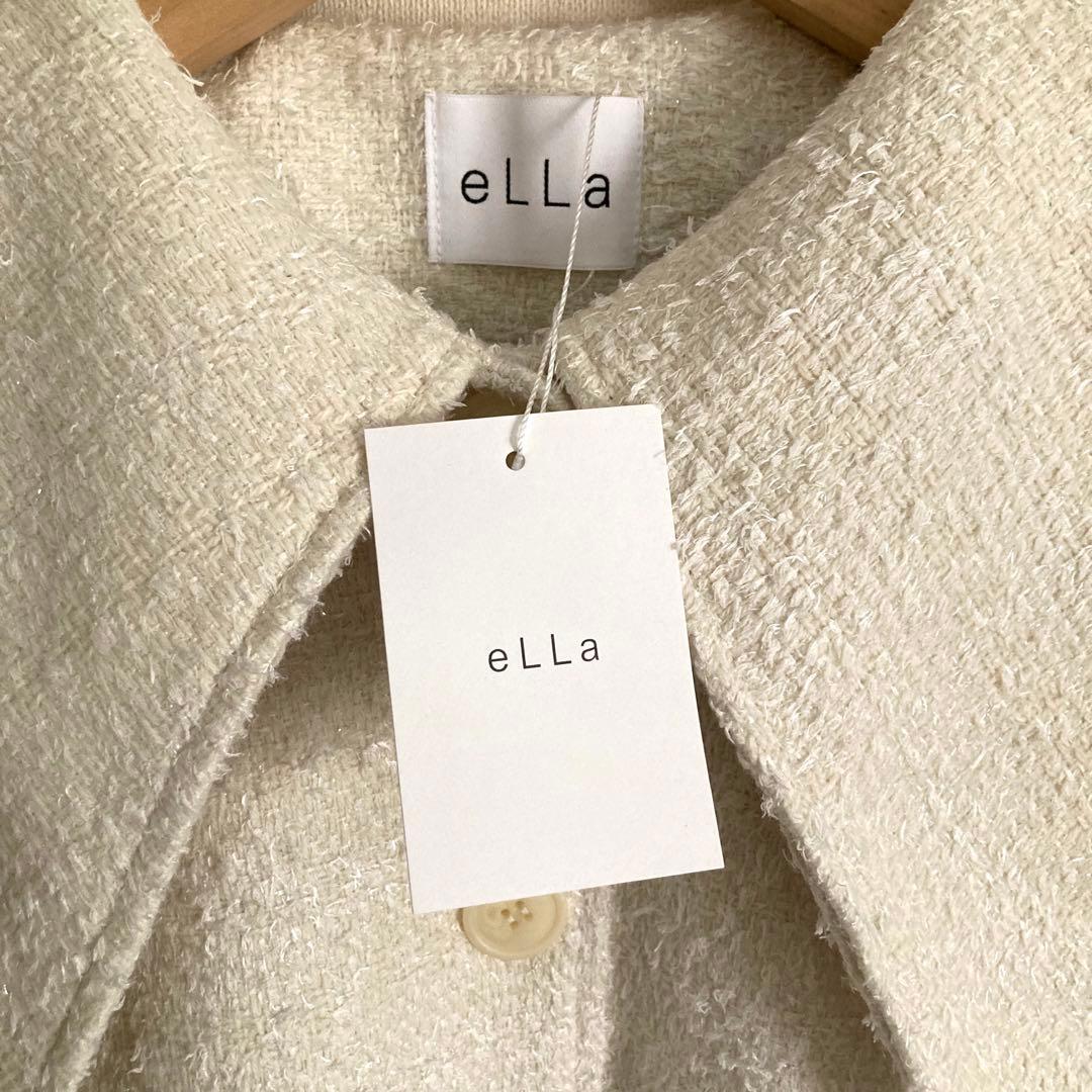 ella selectshop ビッグカラーツイードジレ未使用　ホワイト