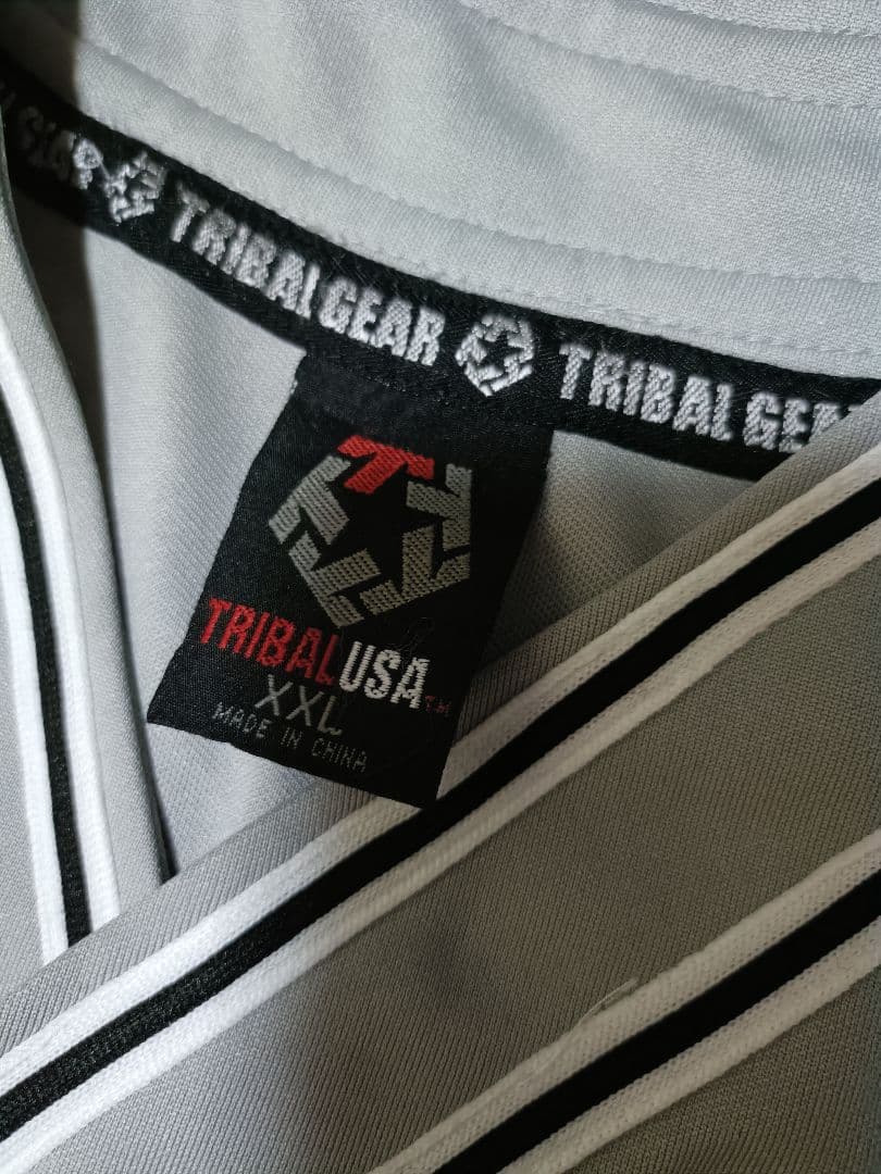 絶版 TRIBAL GEAR ベースボールシャツ HIPHOP グレー XXL