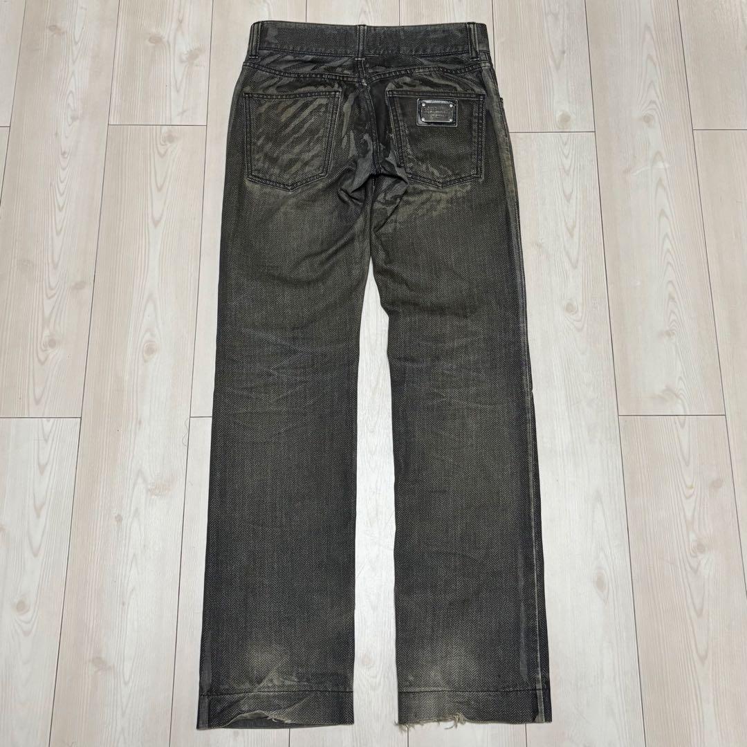Dolce & Gabbana 00s ヘリンボーン オーバーダイ デニム 44