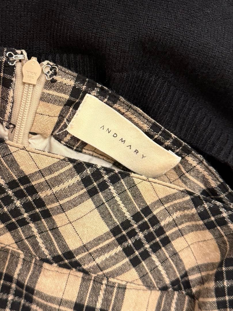 ワンピース andmary Khy check set beige
