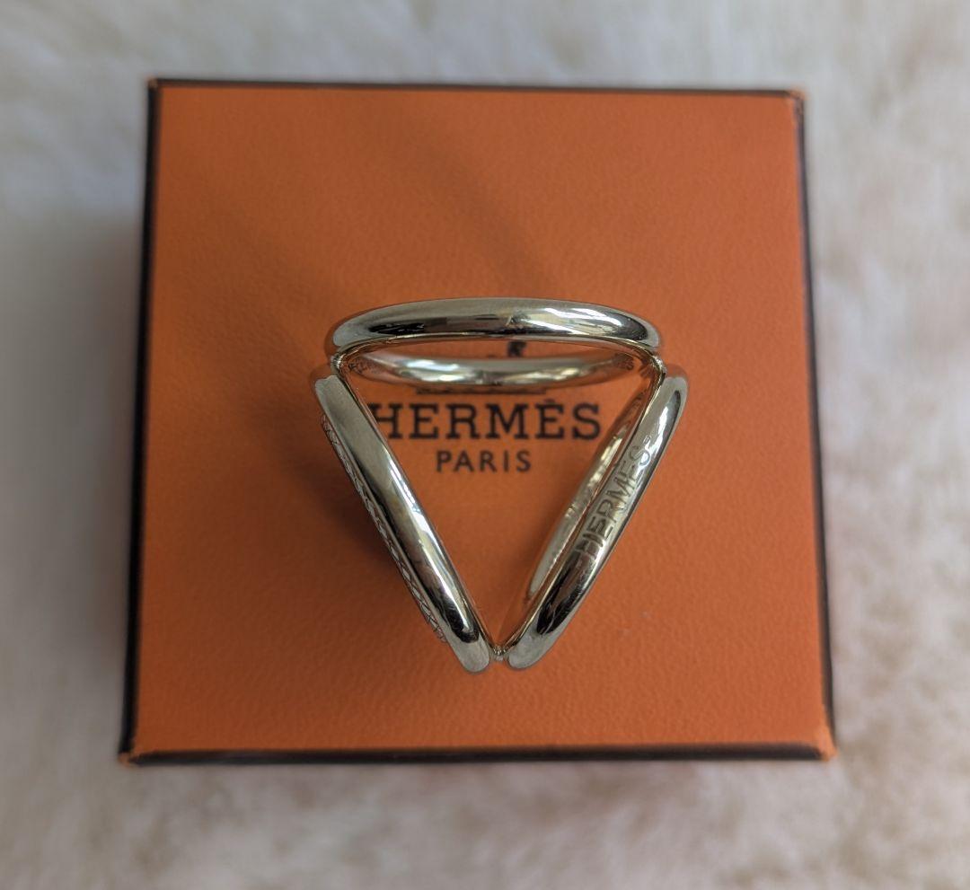 【極美品】HERMES エルメス スカーフリング トリオ ロサージュ グラヴィー
