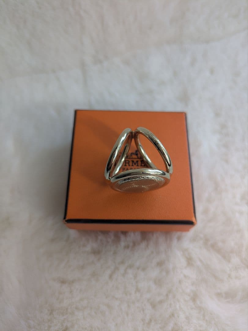 【極美品】HERMES エルメス スカーフリング トリオ ロサージュ グラヴィー