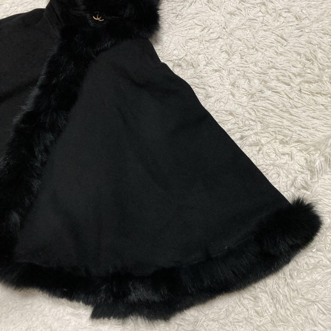 【希少極美品】ストロベリーフィールズ　ポンチョ　ケープコート　フォックスファー