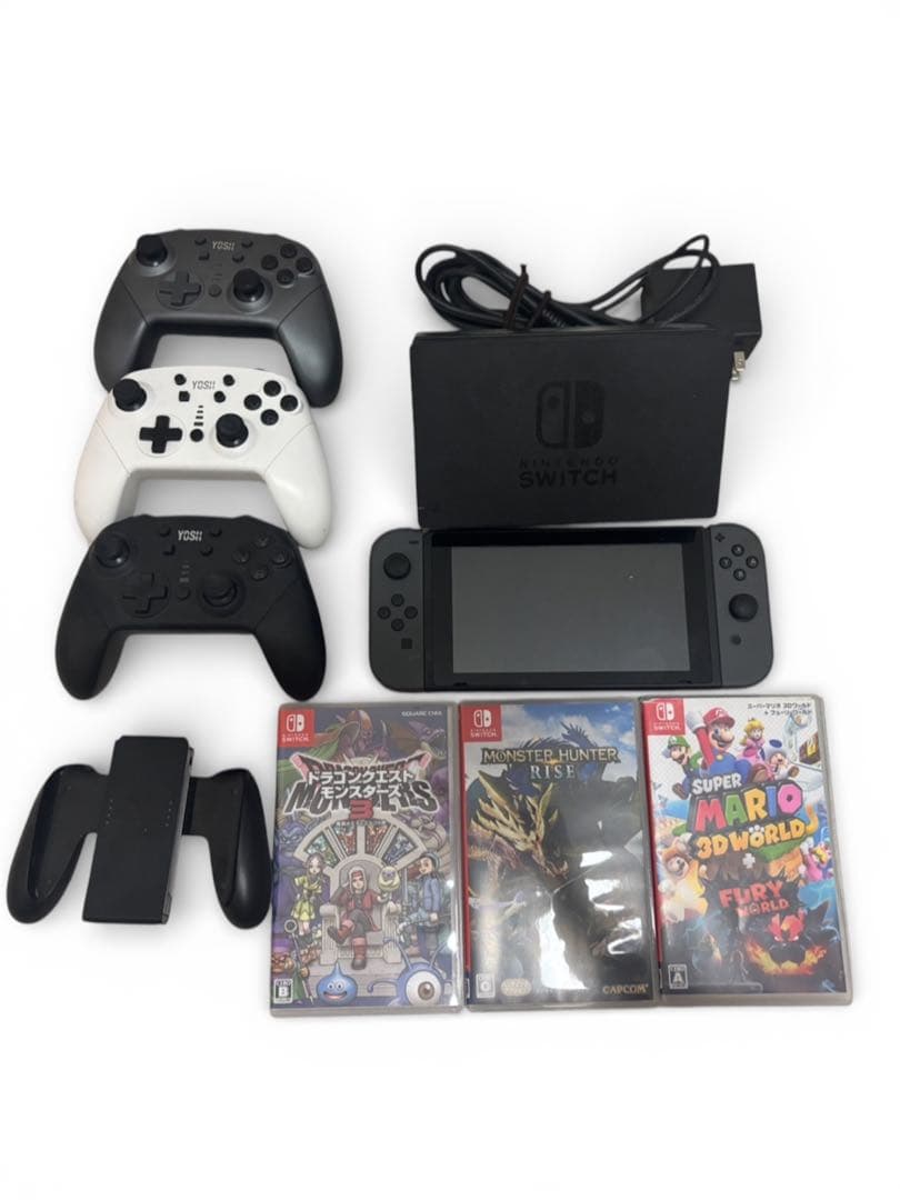 【美品】Switch本体＋ソフト3本＋コントローラー3個セット すぐ遊べる