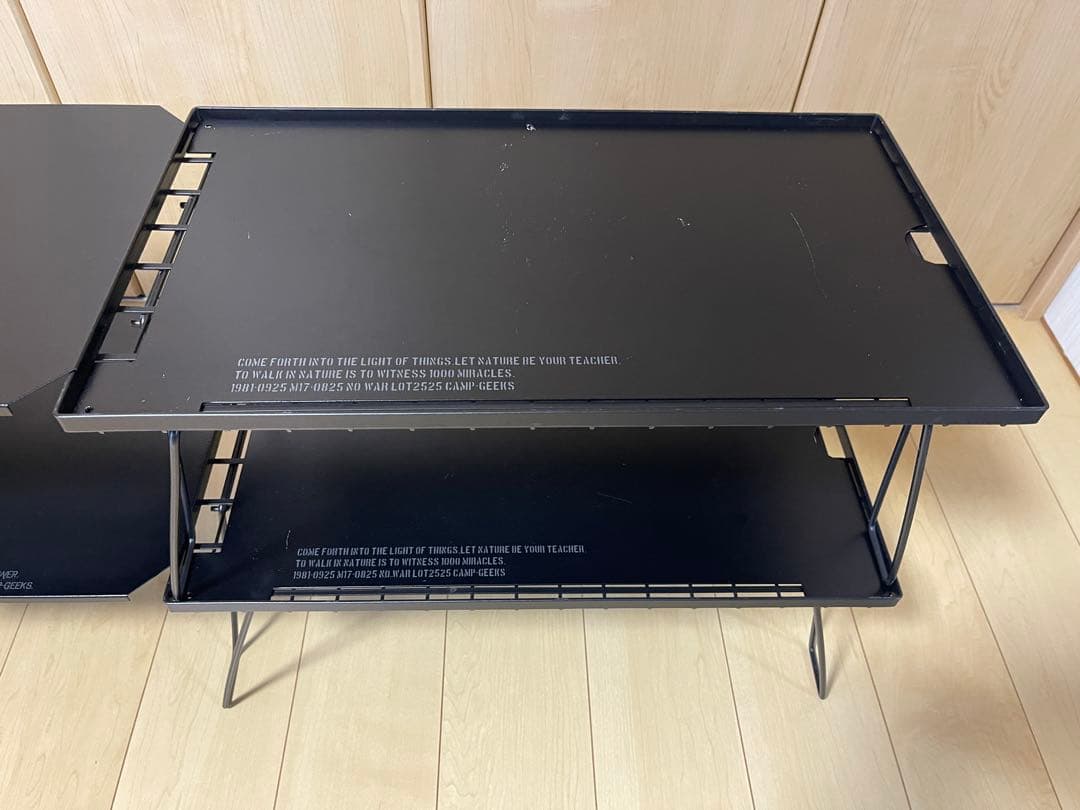 【kokko】キャンプギークスフィールドラック用天板2　連結用天板1グレイ