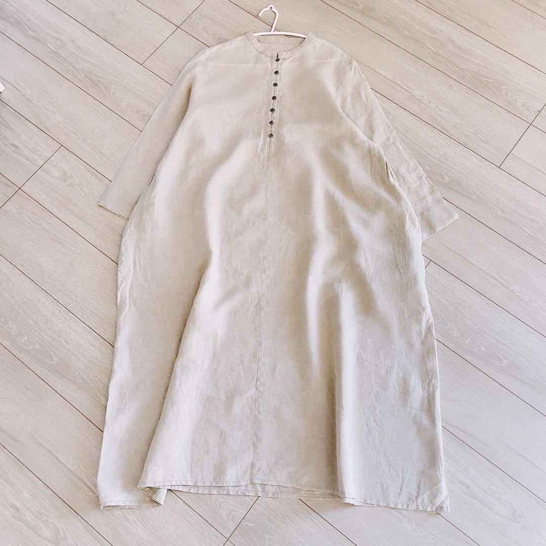 【美品】 ポプリ企画 pot-pourri リネン100% ロングワンピース