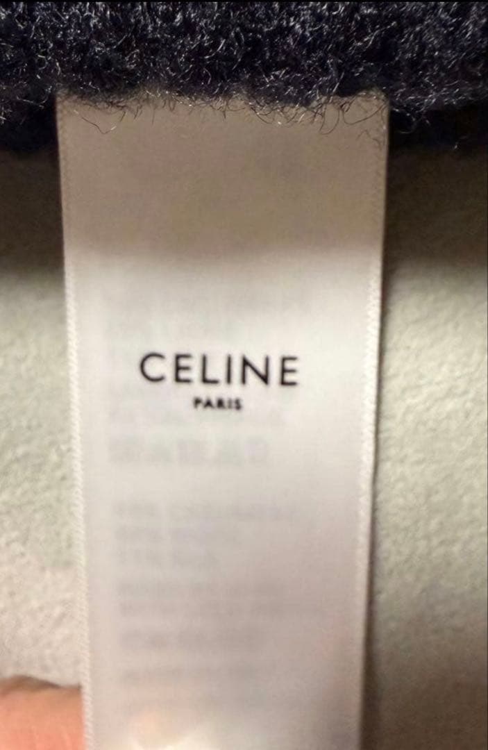 【極美品】CELINE セリーヌ レターロゴ　ニット帽 / ブラック