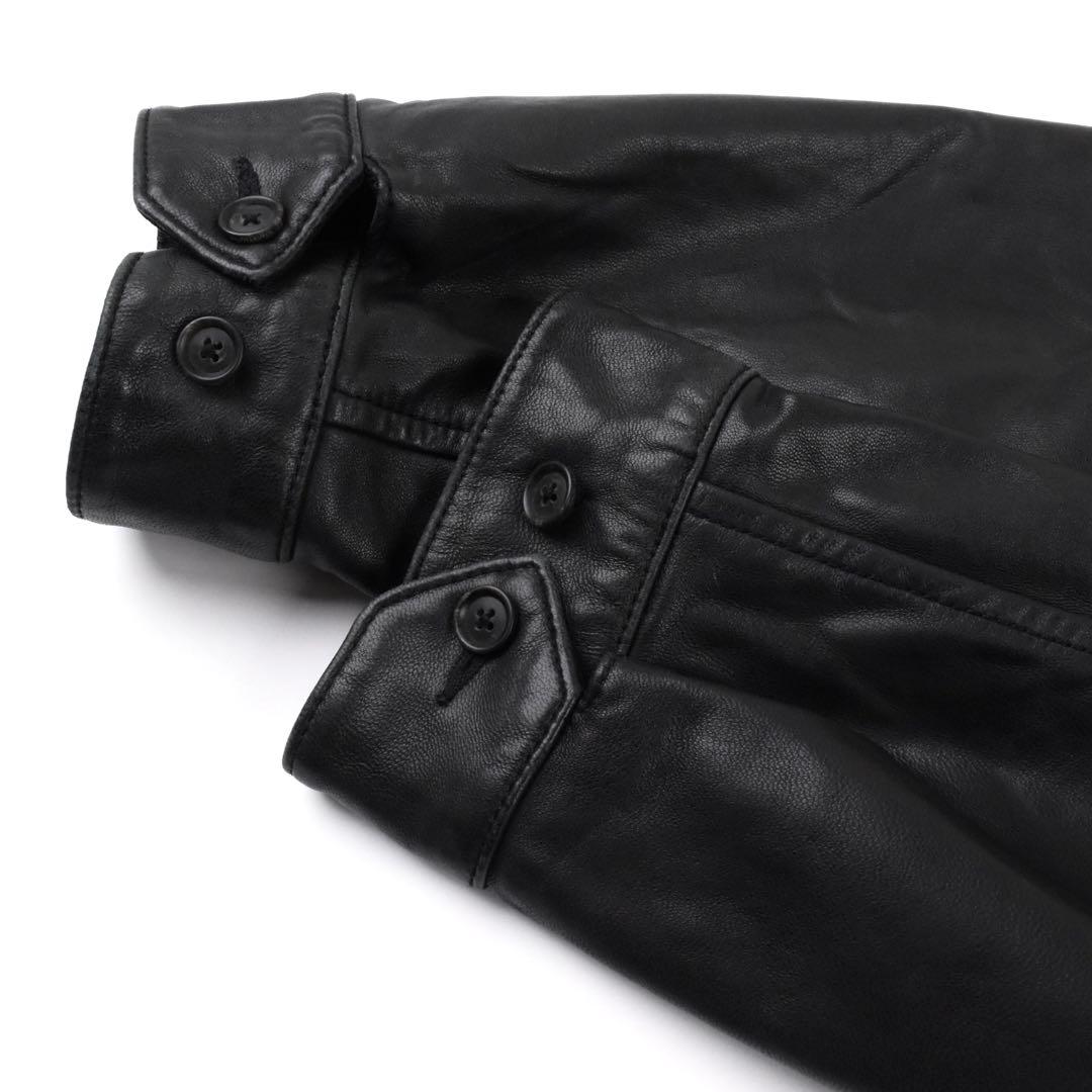 90s Ralph Lauren Leather Jacket BLACK L！