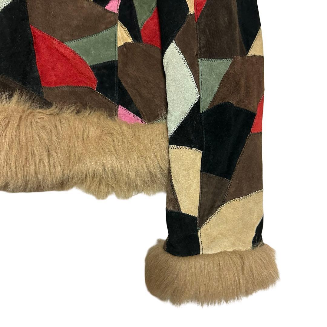 fur leather jacket Y2K japanese label 平成