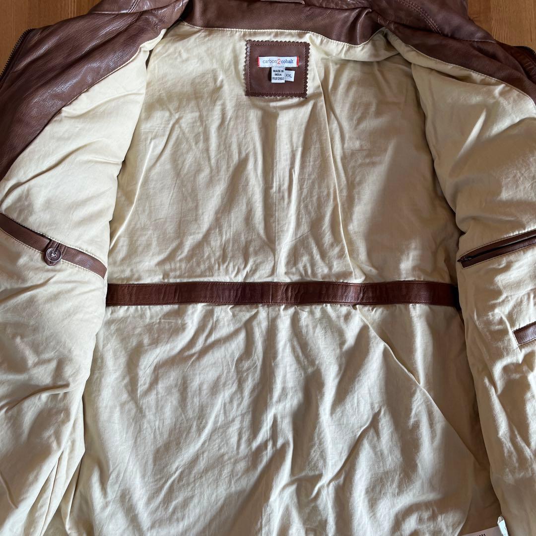 carbon2cobalt ブラウンレザーアウター XXL