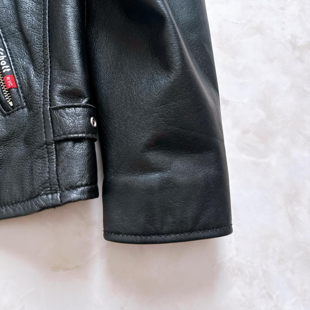 【美品】Schott シングルライダースジャケット ゴートレザー XL