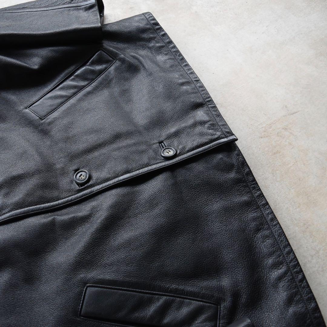 90s ロンドン フォグ London Fog レザー カーコート ブラックXL