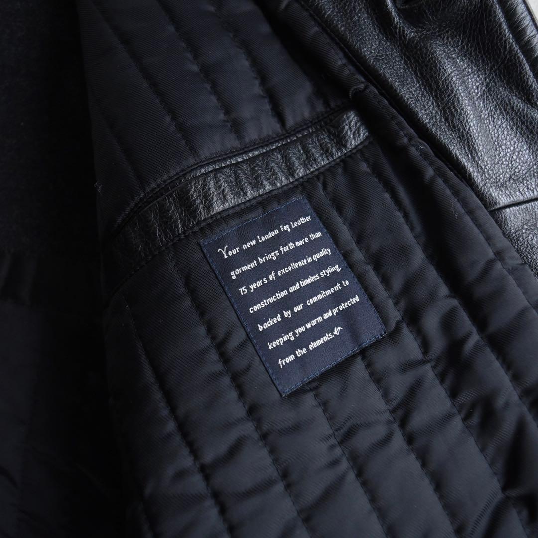 90s ロンドン フォグ London Fog レザー カーコート ブラックXL