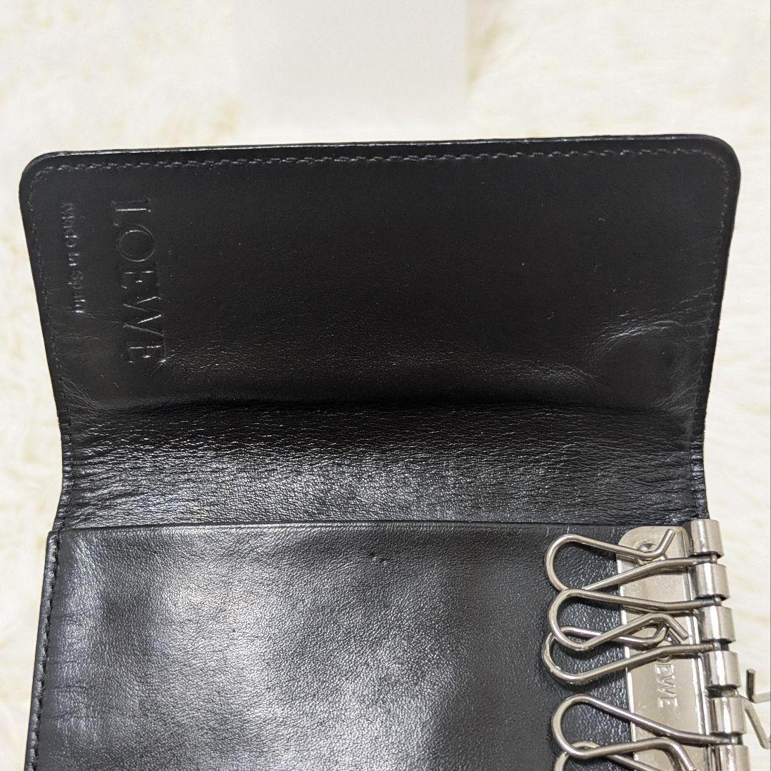最終価格✨LOEWE　ロエベ　アナグラム　キーケース　6連　ブラック　ロゴ