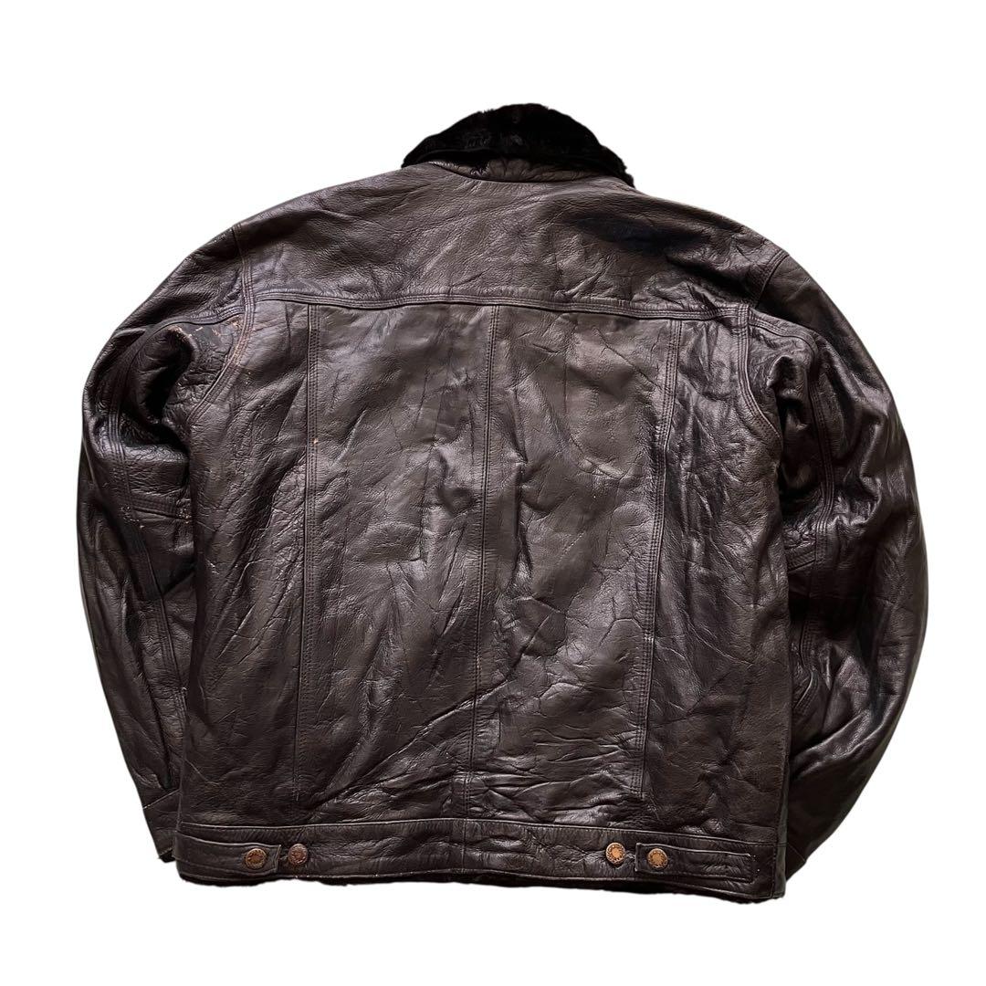 希少 70's 本革レザー トラッカーJKT 黒 XL リーバイス