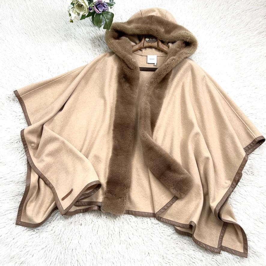 極美品★AGNONA★ミンク★ファー★カシミヤ100★ケープコート