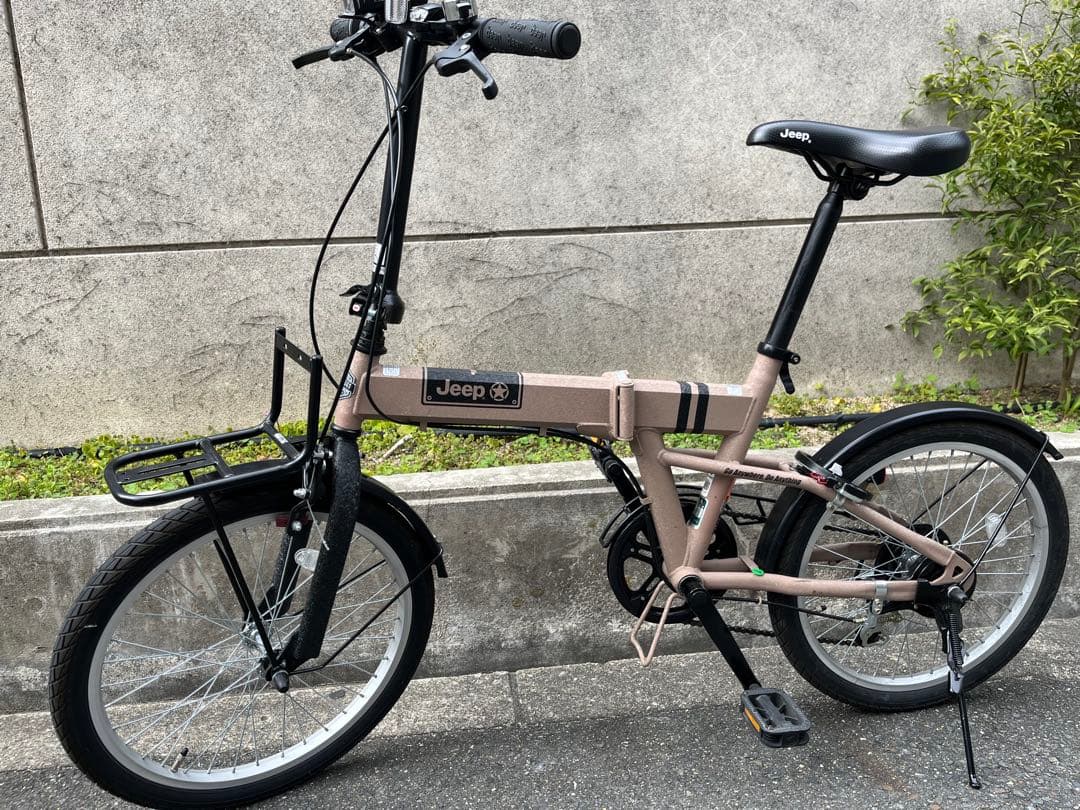 Jeep 折りたたみ自転車 ベージュ 6段階ギア