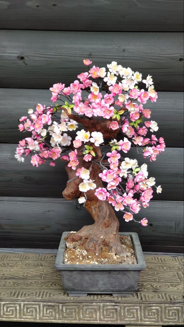 桜の工芸盆栽インテリア装飾 約50cm